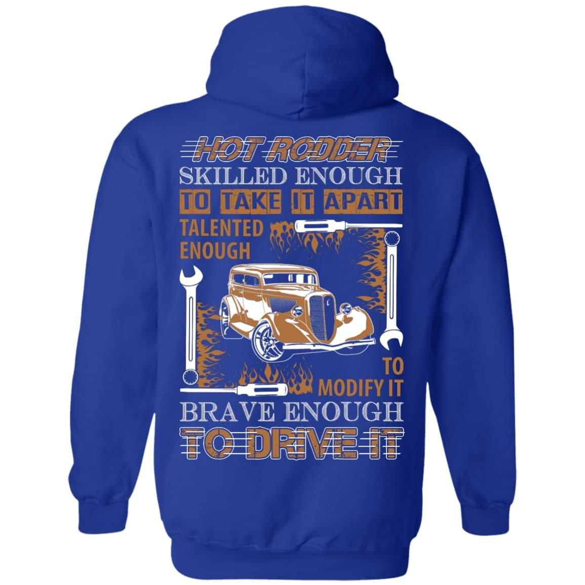 Hot Rodder Skulled Enough To Take It Apart-T-Shirt & Hoodie-Pullover Hoodie-Royal