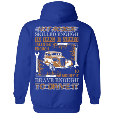 Hot Rodder Skulled Enough To Take It Apart-T-Shirt & Hoodie-Pullover Hoodie-Royal