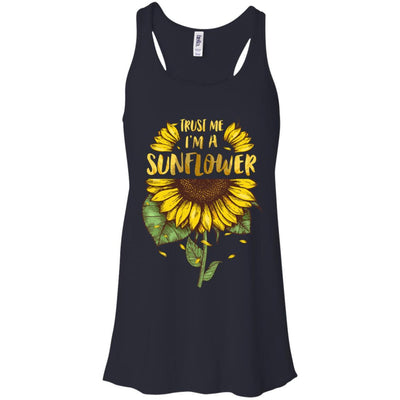 Trust Me I'm A Sunflower For Girls-T-Shirt & Tank Top-Women's Flowy Racerback Tank-Midnight