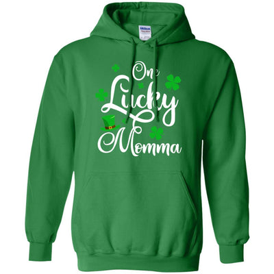 One Lucky Momma St Patricks Day For Mom-T-Shirt & Hoodie-Pullover Hoodie-Irish Green