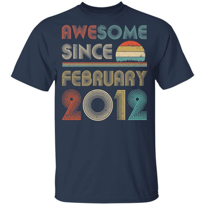 Awesome Since February 2012 Vintage 9th Birthday Gifts Youth-Youth Shirt-Youth T-Shirt-Navy