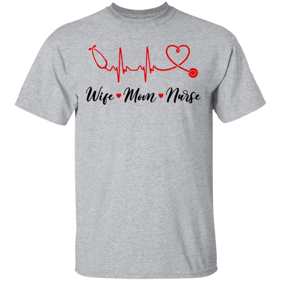 Wife Mom Nurse Doctor Medic Womens-T-Shirt & Tank Top-Classic T-Shirt-Sport Grey