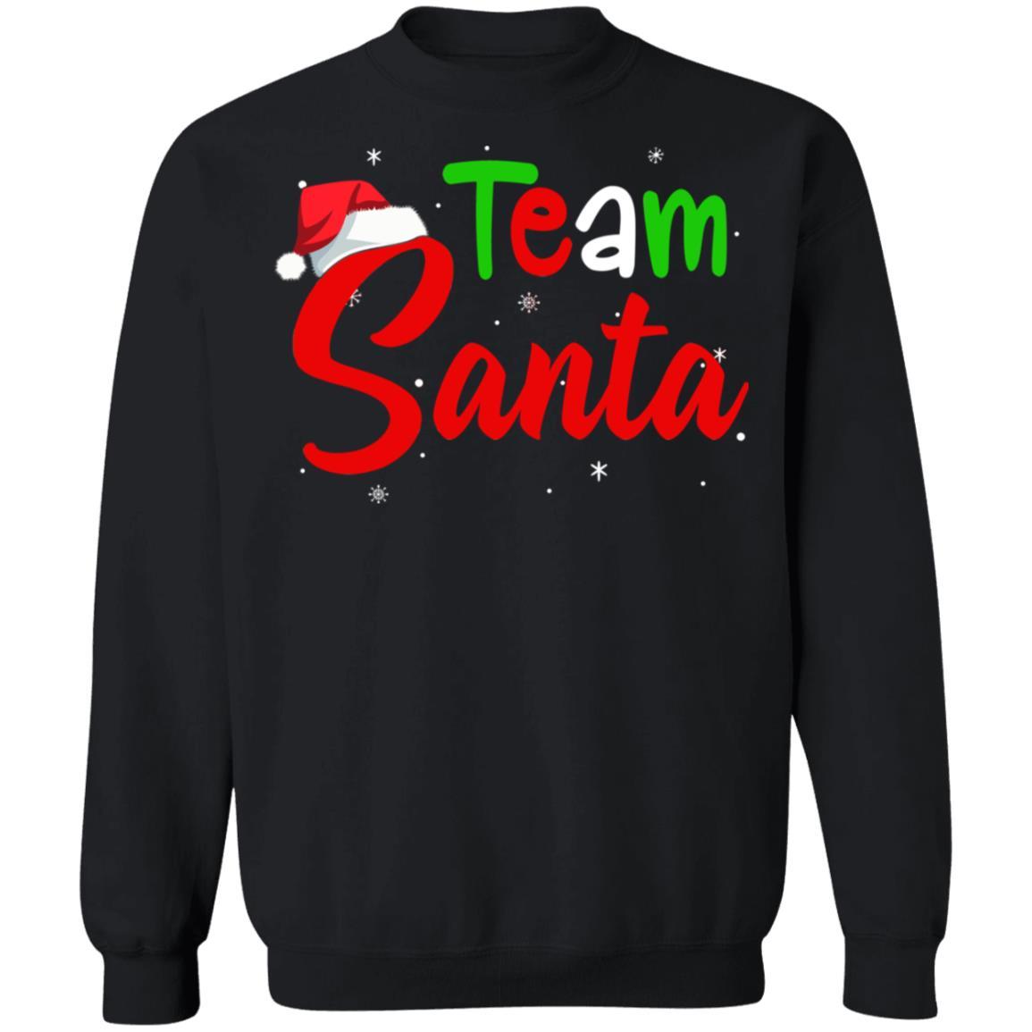 Team Santa Christmas Matching Family Christmas Pajama-T-Shirt & Sweatshirt-Crewneck Sweatshirt-Black
