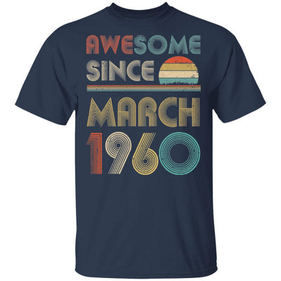 Awesome Since March 1960 Vintage 61th Birthday Gifts-T-Shirt & Hoodie-Classic T-Shirt-Navy