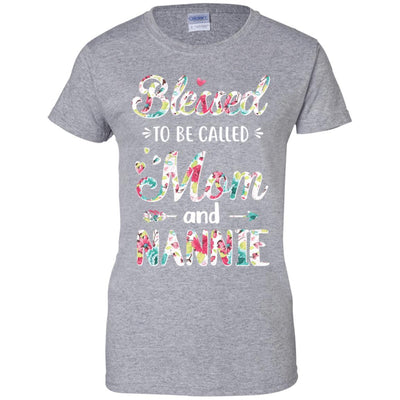 Mothers Day Gifts Blessed To Be Called Mom And Nannie-T-Shirt & Hoodie-Women's T-Shirt-Sport Grey