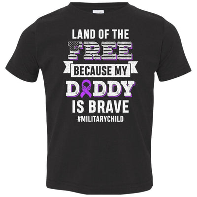 Military Child Month Purple Up Free Brave Dad Pride Youth-Youth Shirt-Toddler T-Shirt-Black
