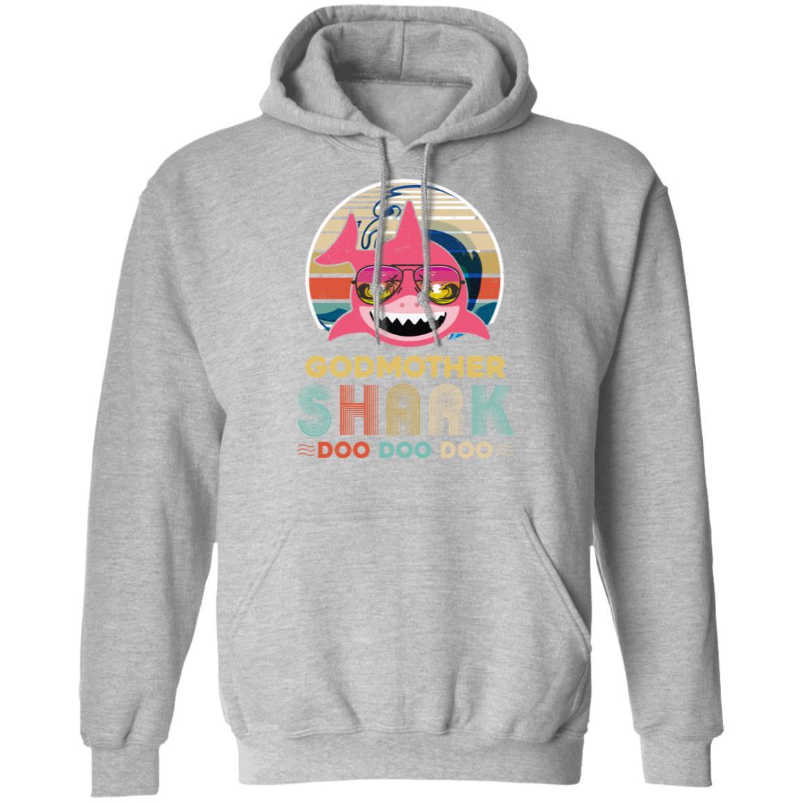 Retro Vintage Godmother Shark Doo Doo Doo-T-Shirt & Hoodie-Pullover Hoodie-Sport Grey