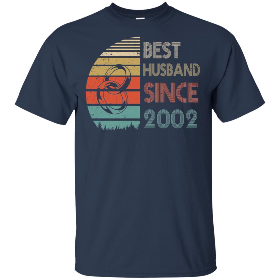 19th Wedding Anniversary Gifts Best Husband Since 2002-T-Shirt & Hoodie-Classic T-Shirt-Navy