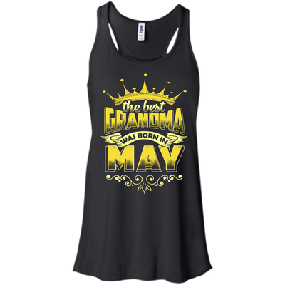 The Best Grandma Was Born In May-T-Shirt & Hoodie-Women's Flowy Racerback Tank-Black