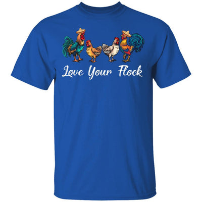 Love Your Flock Chicken Lover Funny Farmer-T-Shirt & Tank Top-Classic T-Shirt-Royal