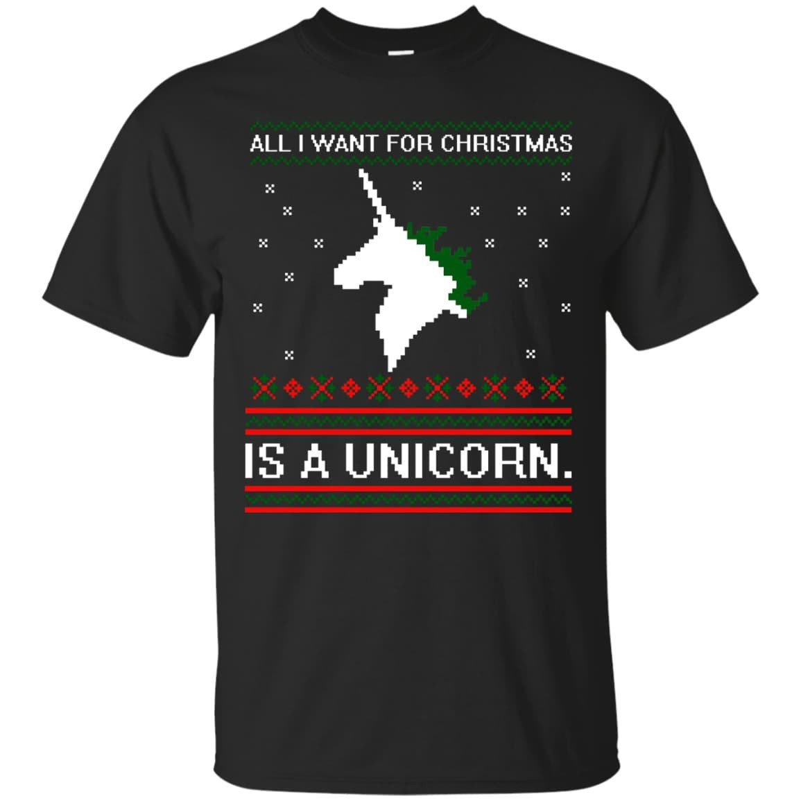 All I Want For Christmas Is A Unicorn Sweater-T-Shirt & Hoodie-Classic T-Shirt-Black