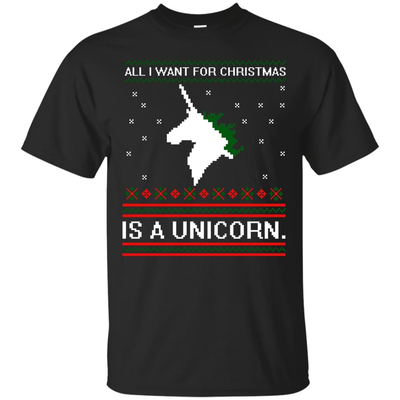 All I Want For Christmas Is A Unicorn Sweater-T-Shirt & Hoodie-Classic T-Shirt-Black