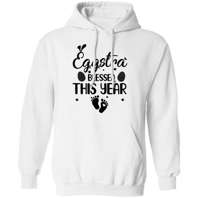 Womens Eggstra Blessed This Year Costume Funny Easter Pregnancy-T-Shirt & Tank Top-Pullover Hoodie-White
