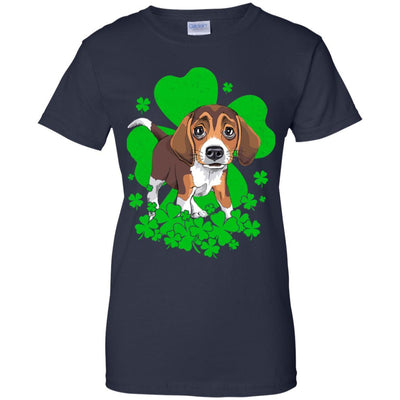 Beagle St. Patrick's Day Clovers-T-Shirt & Hoodie-Women's T-Shirt-Navy