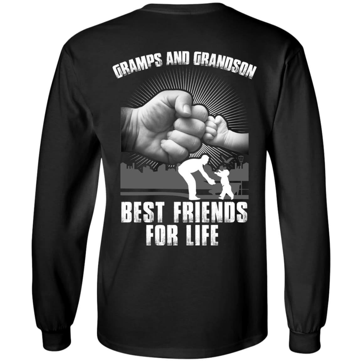 Gramps And Grandson Best Friends For Life-T-Shirt & Hoodie-Long Sleeve T-Shirt-Black