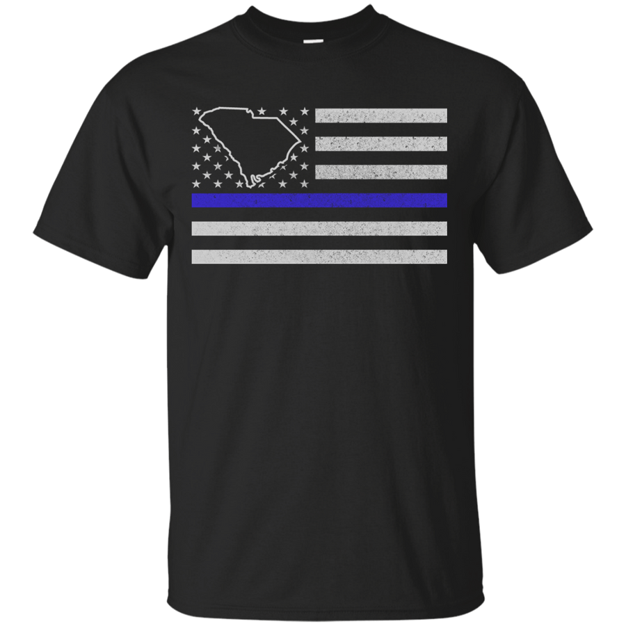 South Carolina Thin Blue Line Police State-T-Shirt & Hoodie-Classic T-Shirt-Black
