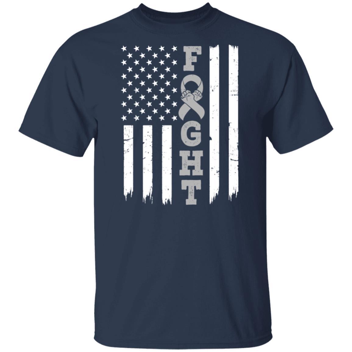 Parkinson's Disease Brain Cancer Awareness American Flag-T-Shirt & Hoodie-Classic T-Shirt-Navy