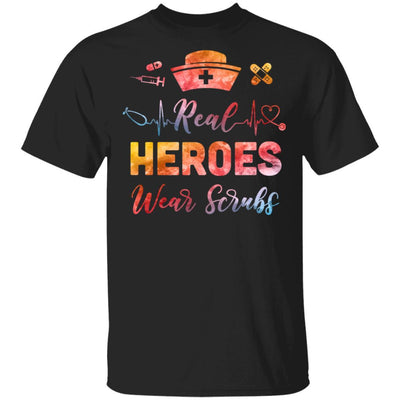 Nurse Nursing Strong Real Heroes Wear Scrubs Women Gifts-T-Shirt & Tank Top-Classic T-Shirt-Black