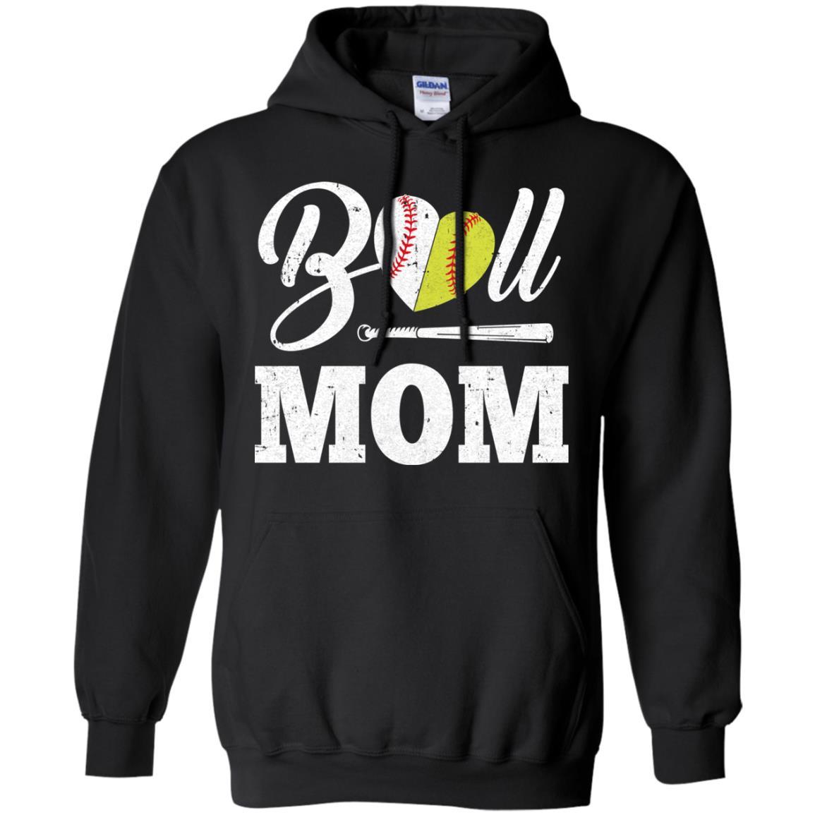 Funny Ball Mom Softball Baseball Mothers Day Gifts-T-Shirt & Tank Top-Pullover Hoodie-Black