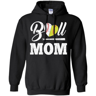 Funny Ball Mom Softball Baseball Mothers Day Gifts-T-Shirt & Tank Top-Pullover Hoodie-Black
