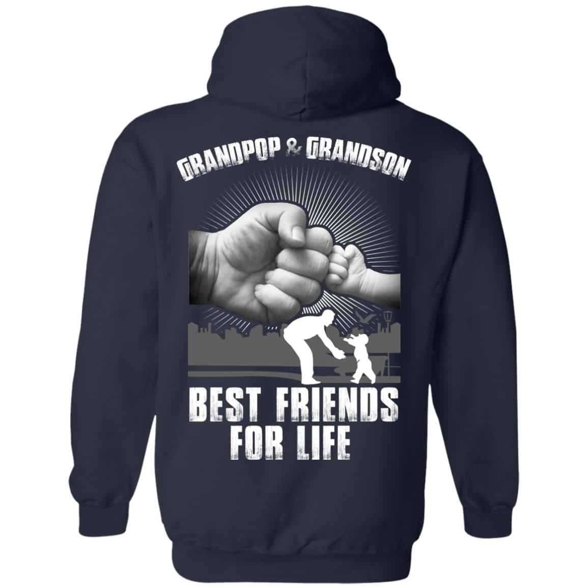 Grandpop And Grandson Best Friends For Life-T-Shirt & Hoodie-Pullover Hoodie-Navy