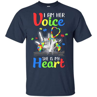 I'm Her Voice She Is My Heart Autism Awareness-T-Shirt & Hoodie-Classic T-Shirt-Navy
