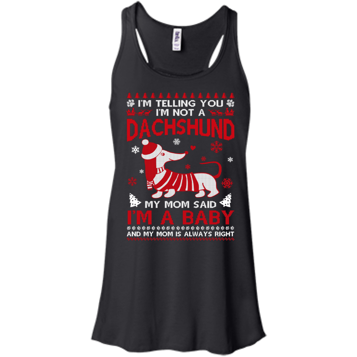 I'm Telling You I'm Not A Dachshund-T-Shirt & Hoodie-Women's Flowy Racerback Tank-Black