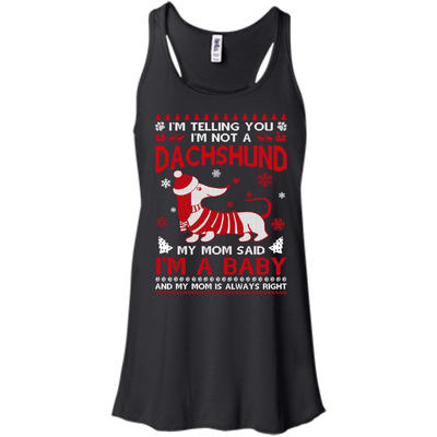 I'm Telling You I'm Not A Dachshund-T-Shirt & Hoodie-Women's Flowy Racerback Tank-Black