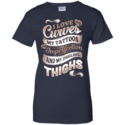 I Love My Curves My Tattoos My Imperfections-T-Shirt & Hoodie-Women's T-Shirt-Navy
