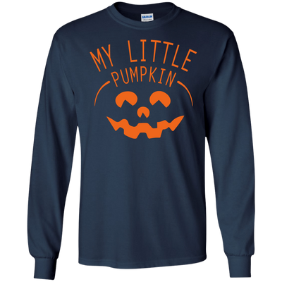 My Little Pumpkin Halloween Maternity T-Shirt-T-Shirt & Hoodie-Long Sleeve T-Shirt-Navy