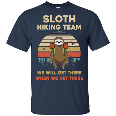 Vintage Funny Sloth Hiking Team We Will Get There-T-Shirt & Hoodie-Classic T-Shirt-Navy
