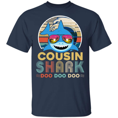 Retro Vintage Cousin Shark Doo Doo Doo-T-Shirt & Hoodie-Classic T-Shirt-Navy