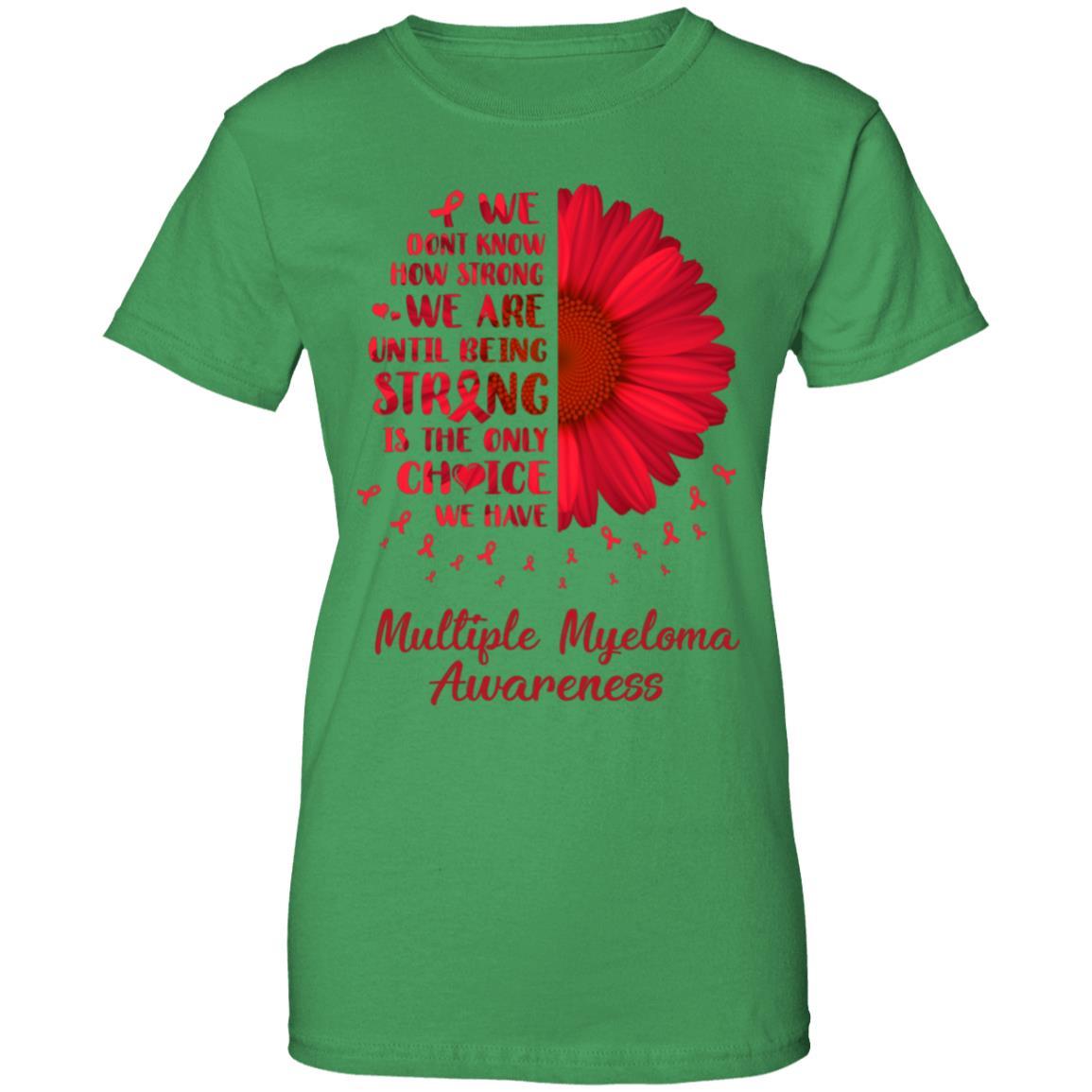 Being Strong Daisy Flower Burgundy Multiple Myeloma-T-Shirt & Hoodie-Women's T-Shirt-Irish Green