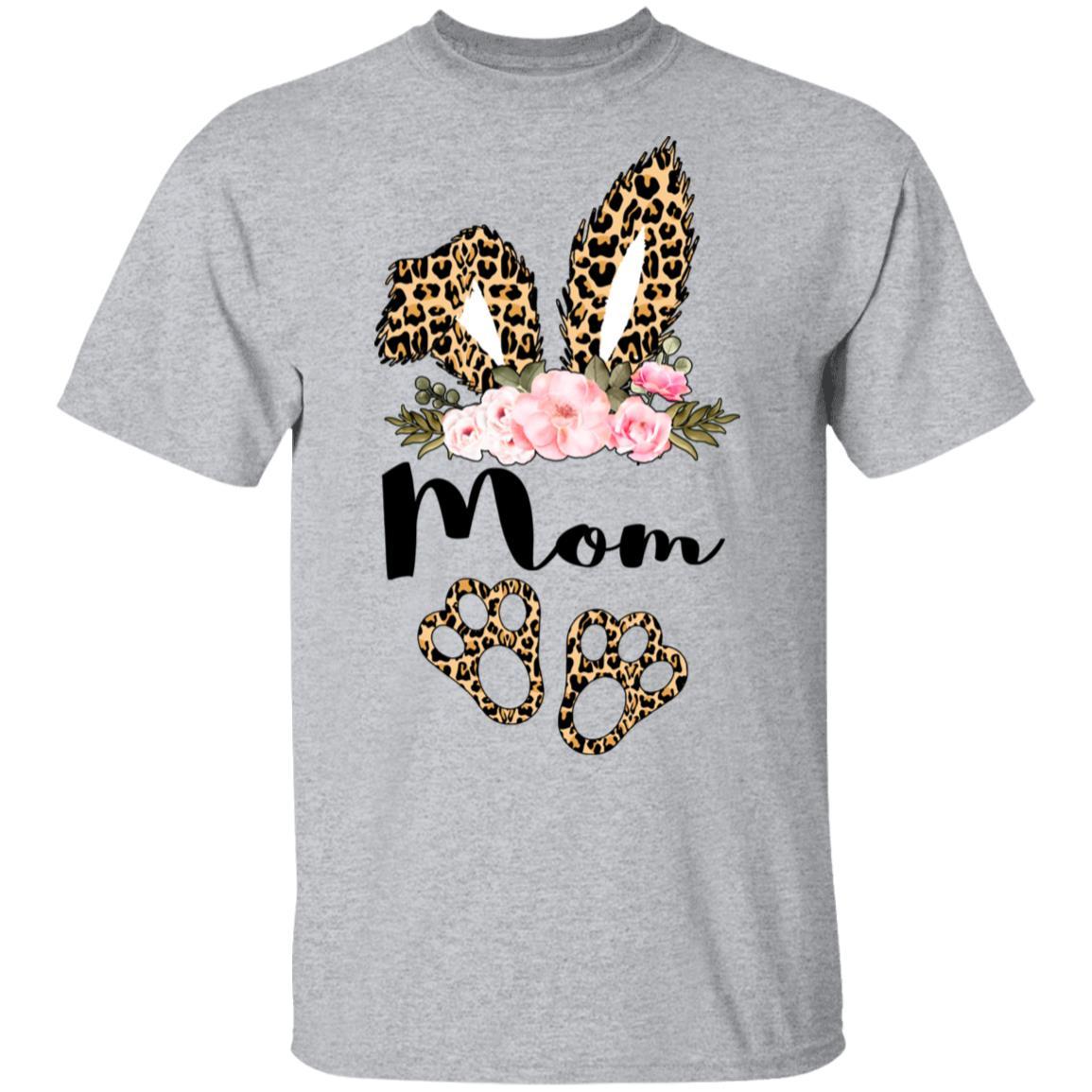 Flower Leopard Bunny Mom Easter Day Women Gifts-T-Shirt & Hoodie-Classic T-Shirt-Sport Grey