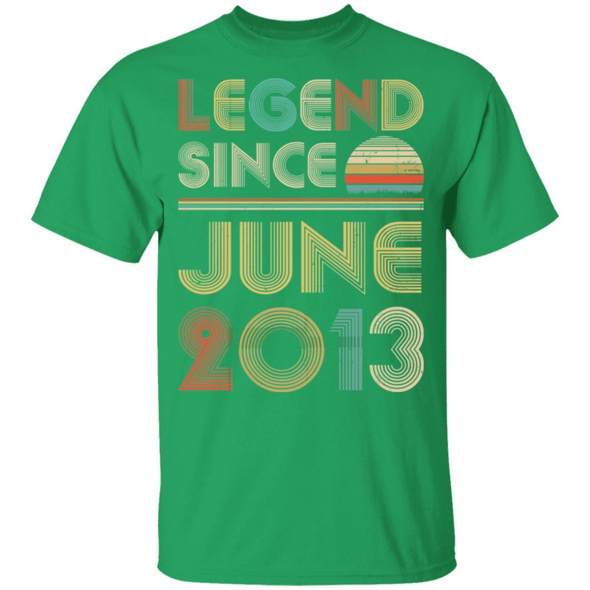 Legend Since June 2013 Vintage 8th Birthday Gifts Youth-Youth Shirt-Youth T-Shirt-Irish Green