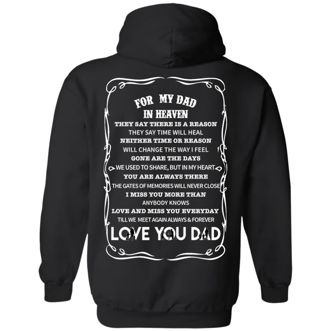 For My Dad In Heaven-T-Shirt & Hoodie-Pullover Hoodie-Black