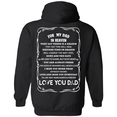 For My Dad In Heaven-T-Shirt & Hoodie-Pullover Hoodie-Black