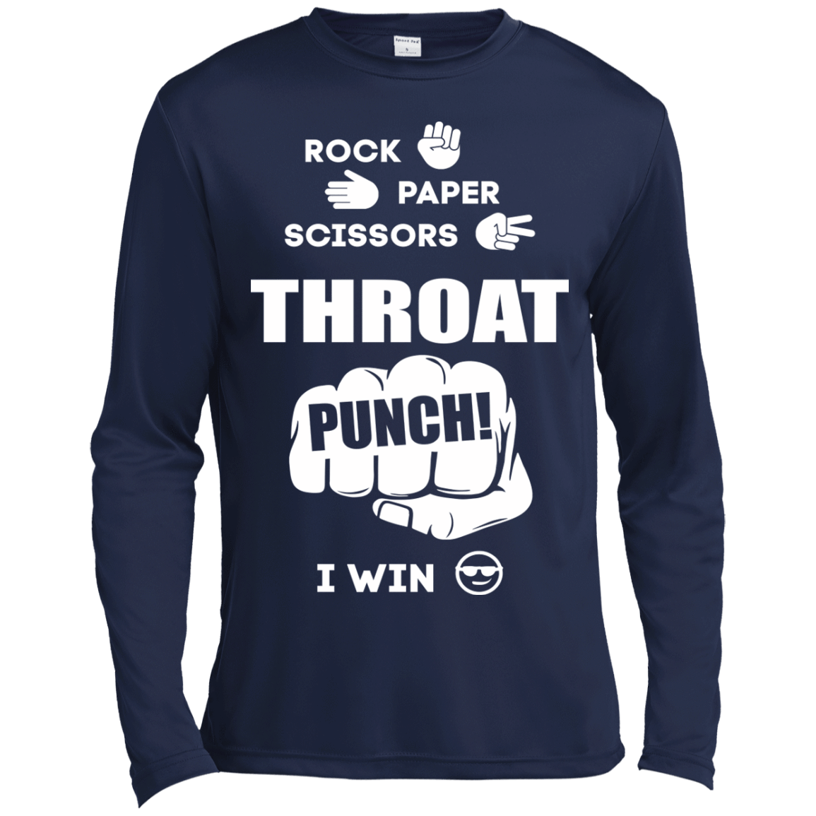 Throat Punch - I Win-T-Shirt & Hoodie-Long Sleeve T-Shirt-Navy