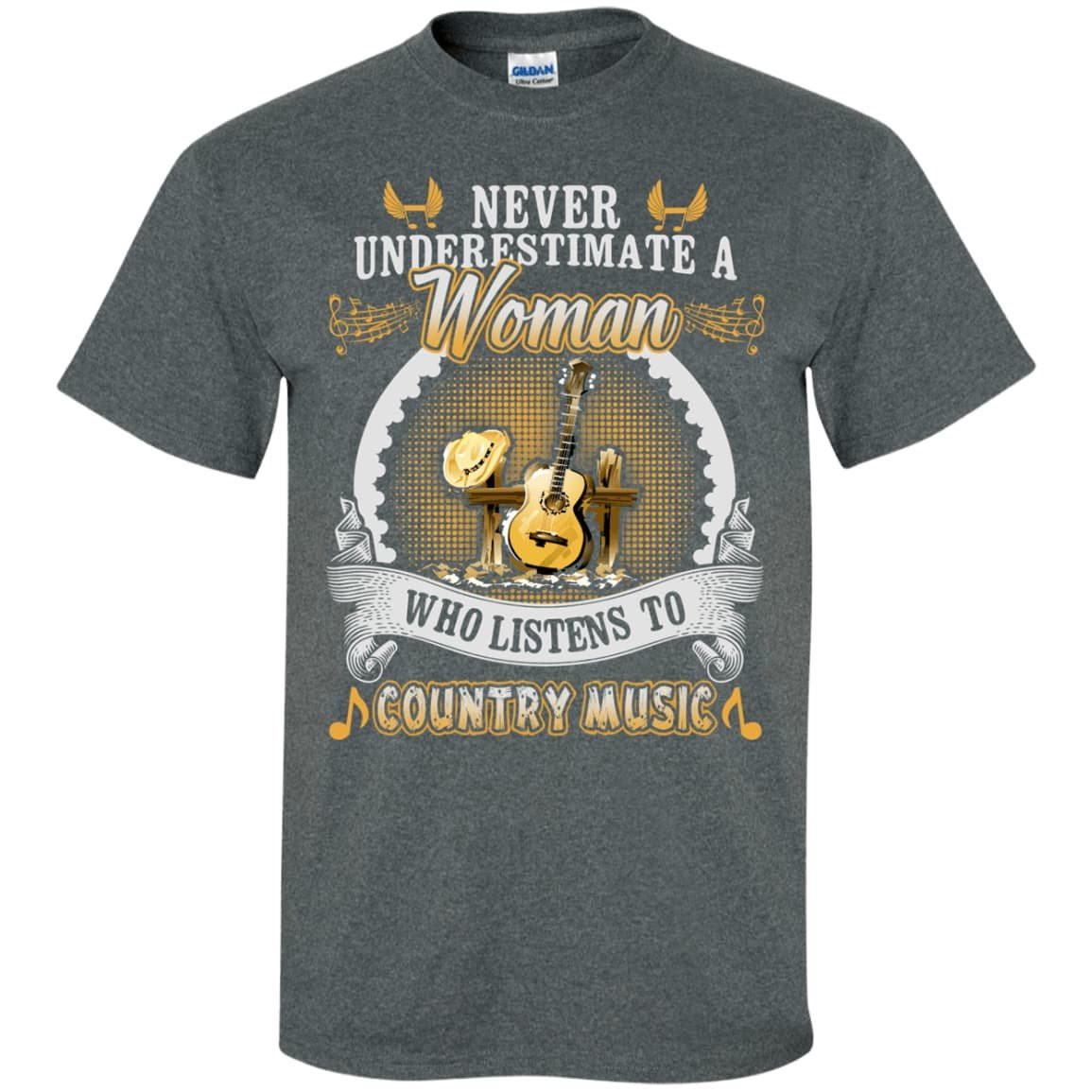 A Woman Listen To Country Music-T-Shirt & Hoodie-Classic T-Shirt-Dark Heather