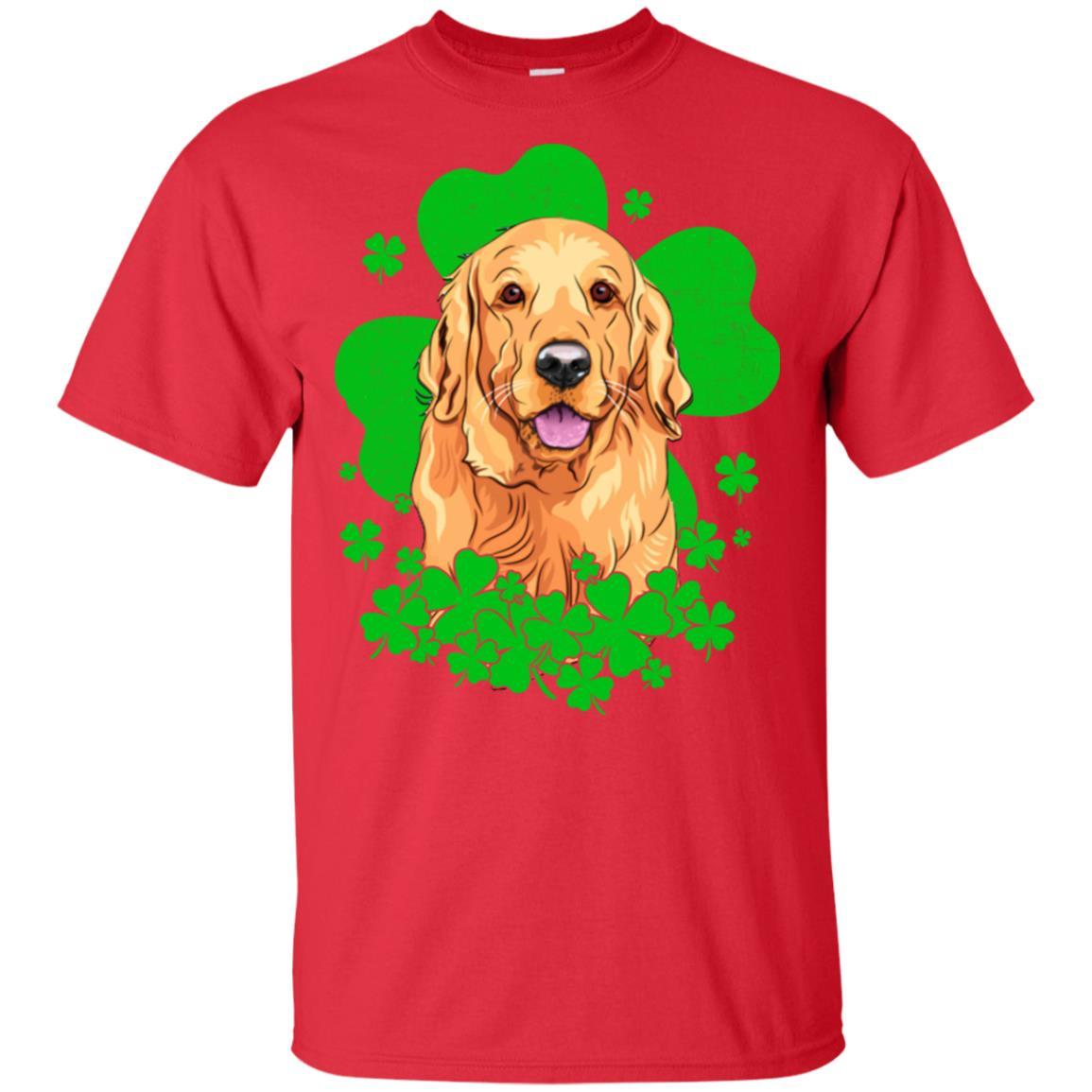Golden Retriever St. Patrick's Day Clovers-T-Shirt & Hoodie-Classic T-Shirt-Red
