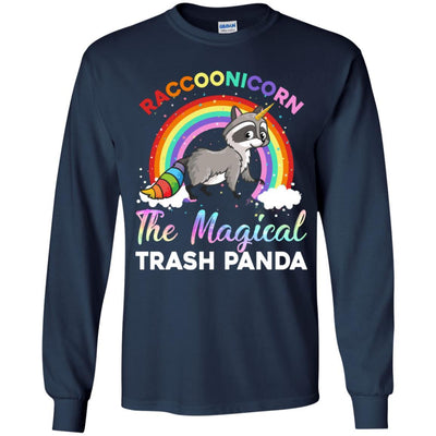Racoonicorn Raccoon Unicorn Trash Panda For Kid Girls Youth-Youth Shirt-Youth Long Sleeve T-Shirt-Navy