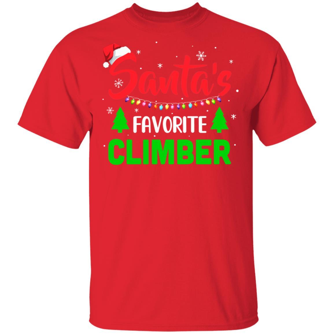 Santa's Favorite Climber Funny Christmas Xmas Gifts-T-Shirt & Sweatshirt-Classic T-Shirt-Red