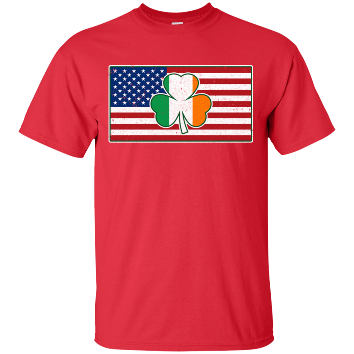 Shamrock Irish Ireland American USA Flag Gift-T-Shirt & Hoodie-Classic T-Shirt-Red