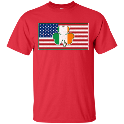 Shamrock Irish Ireland American USA Flag Gift-T-Shirt & Hoodie-Classic T-Shirt-Red