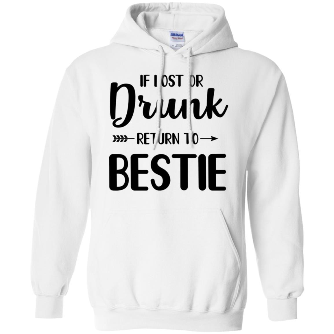 If Lost Or Drunk Please Return To My Bestie Couple-T-Shirt & Tank Top-Pullover Hoodie-White