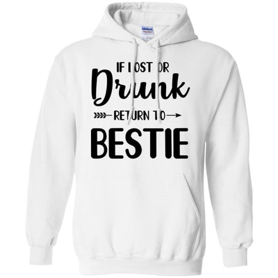 If Lost Or Drunk Please Return To My Bestie Couple-T-Shirt & Tank Top-Pullover Hoodie-White