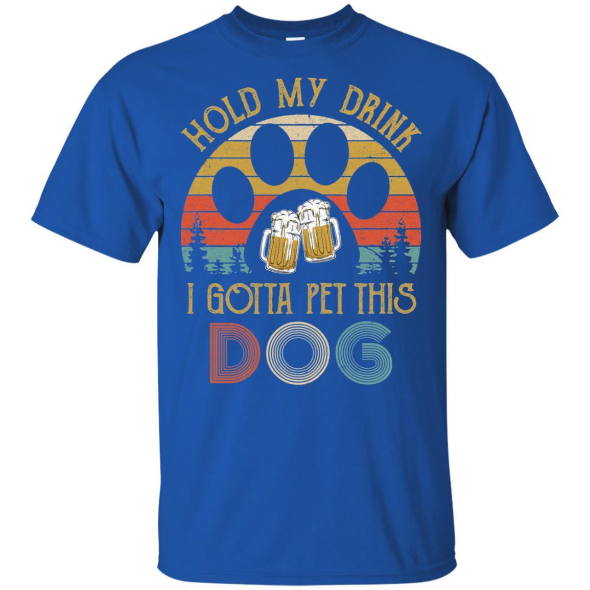 Vintage I Just Want To Drink Beer And Pet My Dog Lover-T-Shirt & Hoodie-Classic T-Shirt-Royal