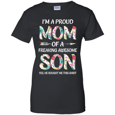 Proud Mom Mother's Day Gift From A Son To Mom-T-Shirt & Hoodie-Women's T-Shirt-Black
