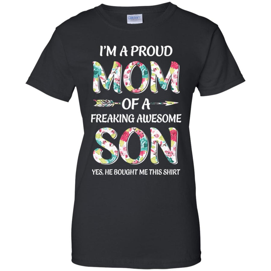 Proud Mom Mother's Day Gift From A Son To Mom-T-Shirt & Hoodie-Women's T-Shirt-Black
