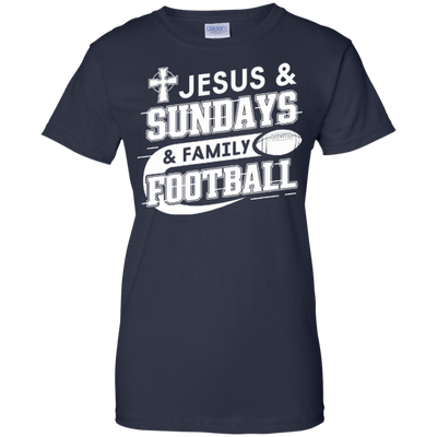 Jesus Sundays Family Football-T-Shirt & Hoodie-Women's T-Shirt-Navy